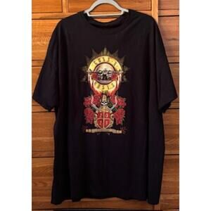 Modern Guns N' Roses 2021 T-Shirt Black Graphics Tour Cities Multi Unisex 3XL